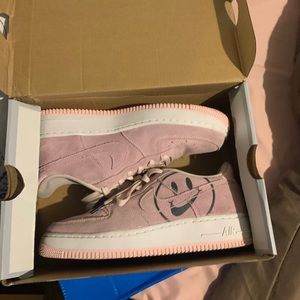 Pink smiley Nike Air Force 1